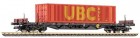 15574 Tillig Flat car loaded with 40&#39; container "UBC"